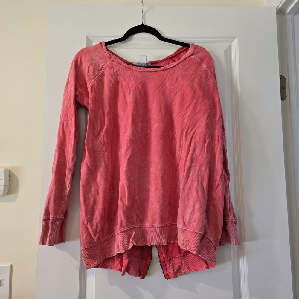 Jessica Simpson Coral Pink Long-Sleeve Lightweight Pullover Sweatshirt Maternity